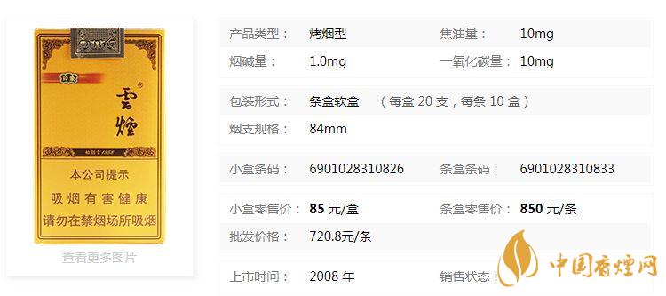 云煙軟禮印象小盒多少錢一包？云煙軟禮印象小盒價格2020
