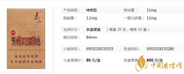 泰山1913香煙多少錢一盒？泰山1913各地價格表查詢2020