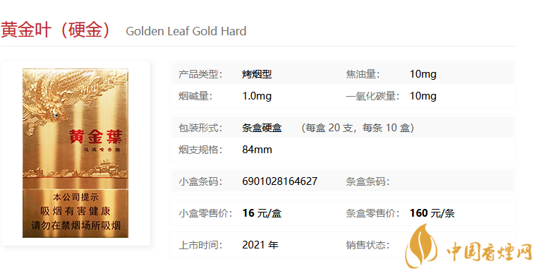 黃金葉（硬金）多少錢(qián)一包 黃金葉（硬金）價(jià)格參數(shù)一覽。
